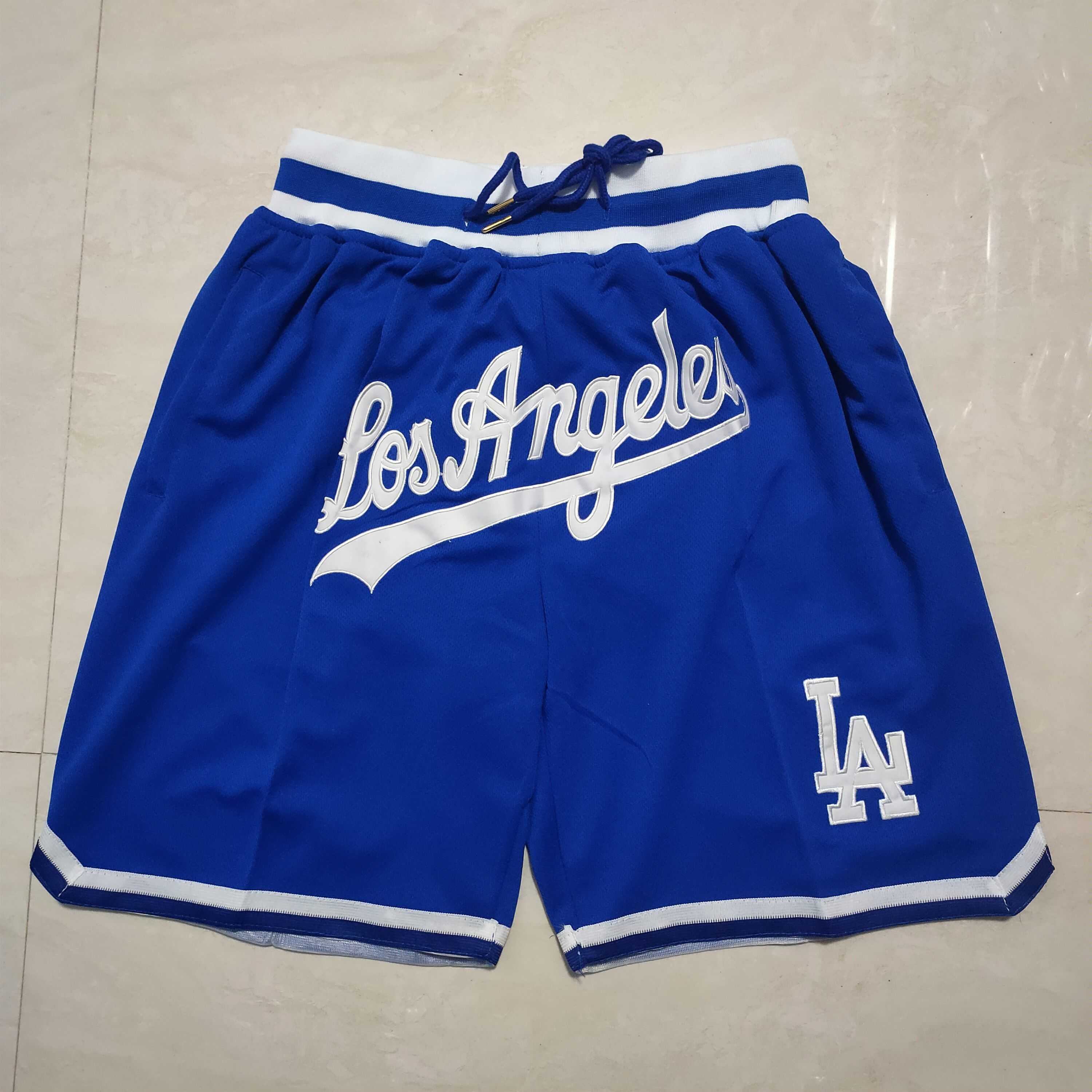 Men MLB Los Angeles Dodgers Blue Shorts 2
